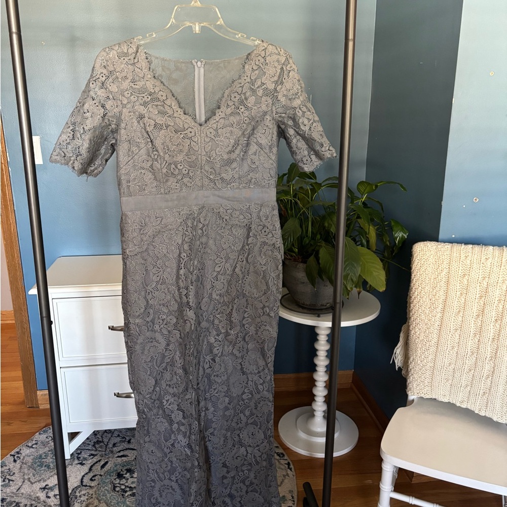 Elegant Gray Lace Dress